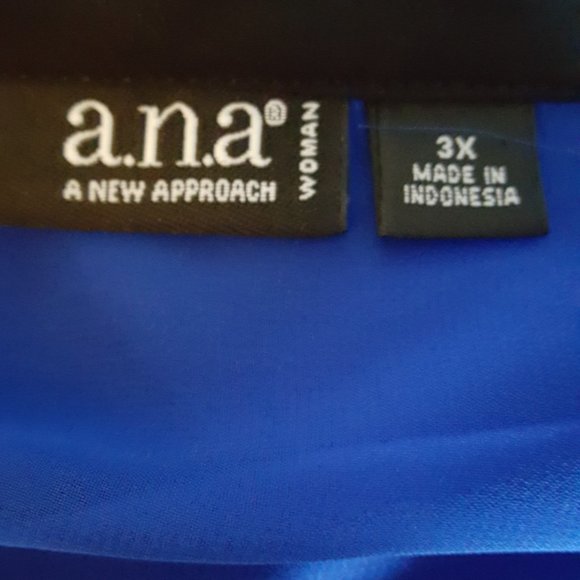 ANA Blue Sheer Blouse Size 3X - Picture 5 of 5